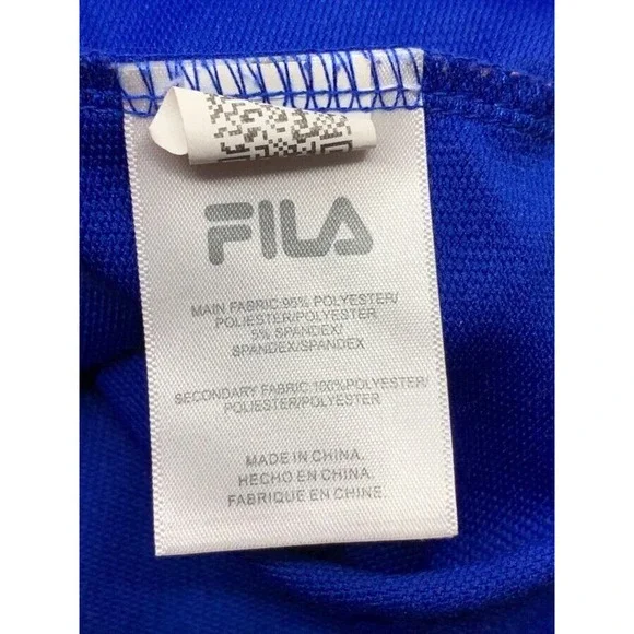 Fila Mens LS 1/4 Zip Pullover Golf/Track Athletic Jacket Royal Blue/Black‎ L